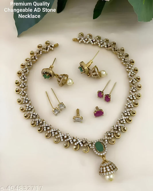 Changeable Stone Necklace Set - One Necklace, Many Looks